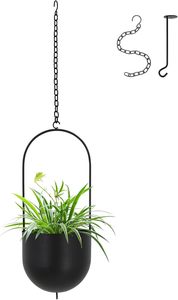 Pot suspendu en métal, pot à plantes décoratif pour balcon, salon, patio - Product Image 4