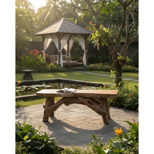 Banco de Raíz de Teca Rústico Premium ARTERRA, Hecho a Mano, Duradero, Combinando la Arte Natural y el Encanto Rústico para Uso en Exteriores - Product Image 4