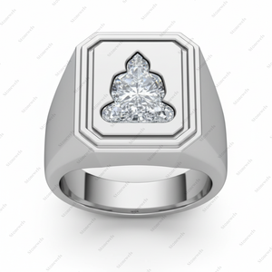 Anillo de Sello con Motivo Original de Buda, Joyería Fina, Anillo de Lujo Premium con Elegante Gema Central, Joyería de Diseño para Hombre - Product Image 3