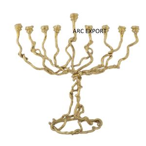 Bougeoir en aluminium doré Bougeoir de table design moderne Bougeoir à 9 bougies chauffe-plat avec support - Product Image 1