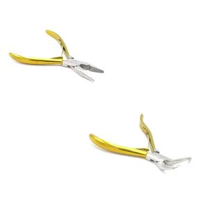 Kit de pinces de retrait de micro-perles en acier inoxydable doré métallisé avec outil de pose d'extensions capillaires I-Tip - Product Image 2