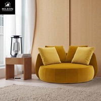 Fauteuil pivotant en tissu velours de haute qualité, fauteuil pivotant pour hall d'hôtel, canapé moderne, grand canapé rond