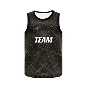 Maillot de basketball respirant sublimé en polyester léger, uniforme d'équipe personnalisé avec bordure élastique pour hommes et femmes - Product Image 4