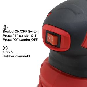 Lijadora Orbital Profesional de 20V con Velocidad Variable, 24000 RPM de Vibración, Disco de 122mm, Arranque Suave - Product Image 3