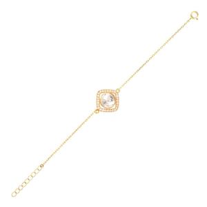 กำไลข้อมือโมอิสซาไนต์ทรงโพลกี้ เงินแท้ 925 ชุบทอง 14k ประดับเพชรแบบปาเว่ เครื่องประดับหรูหรา ของขวัญแต่งงานสำหรับผู้หญิง - Product Image 2