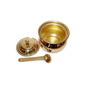 Premium Brass Container with Spoon Durable Multipurpose Ghee Storage Pot for Kitchen - Product Image 3