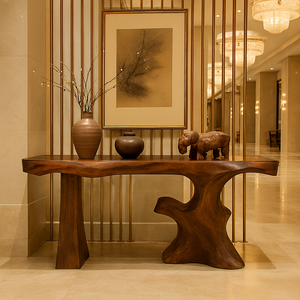 Mesa de Madera Maciza Natural Hecha a Mano, Mesa Consola Vintage, Tablero de Mesa Estilo Rústico Hecho en Vietnam - Product Image 2