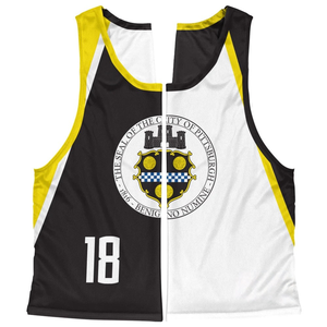 เสื้อพินนี่ลาครอสแบบสั่งทำพิเศษของ Copley Lax แบบกลับด้านได้ สีขาว กรมท่า ทอง พิมพ์ลายแบบ Sublimation ระบายอากาศได้ดี ผลิตจากโพลีเอสเตอร์ 100% สำหรับผู้ใหญ่ - Product Image 2