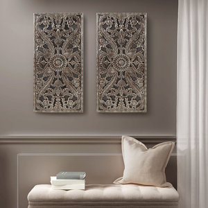 Dernier panneau mural en bois sculpté, design antique, finition parfaite et taille standard. - Product Image 2