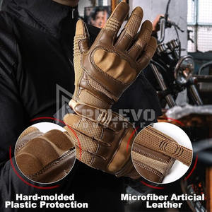Gants en cuir chauds et thermiques compatibles écran tactile, séchage rapide et respirants, doublure en laine, logo frontal, unisexe, pour la conduite et la moto - Product Image 2