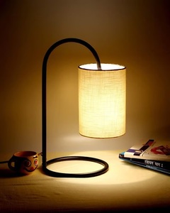 Harmony Double Ring Metal Table Lamp with Black <b>Drum</b> <b>Shade</b> Gold Finish Sculptural Base Elegant Ambient <b>Lighting</b> - Product Image 2