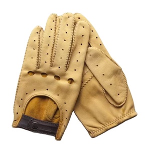 Gants d'hiver doublés en molleton de peau de chèvre en cuir véritable de haute qualité avec écran tactile pour la conduite quotidienne cyclisme pêche - Product Image 1