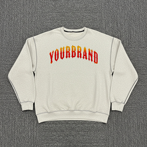 Wholesale <b>Men</b> Puff Print Graphic Heavy Cotton Oversized Sweatshirt Streetwear Hip Hop <b>Pullover</b> Supplier - Product Image 4
