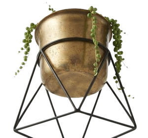 Support en fer pour plantes, jardinière décorative artisanale en métal, finition dorée, jardinière décorative pour balcon - Product Image 4