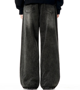 กางเกงยีนส์เดนิมทรงแบ็กกี้สไตล์เรโทร ล้างสีแบบวินเทจ ขายส่ง กางเกงยีนส์เดนิมผู้ชายสไตล์ไฮสตรีทลำลอง ฮิปฮอป กางเกงยีนส์เดนิมขาดๆ สำหรับผู้ชาย - Product Image 2