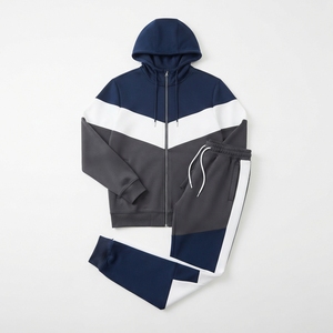 Ensemble de survêtement décontracté deux pièces en tissu chevron pour le sport et le streetwear – Vente en gros - Product Image 6