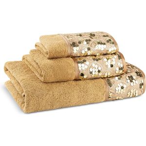 Modern Luxury 3-Piece Bathroom <b>Towel</b> <b>Set</b> Contemporary Decor Bling for Champagne Gold Soft Plush and Highly Absorbent <b>Bath</b> <b>Towels</b> - Product Image 1