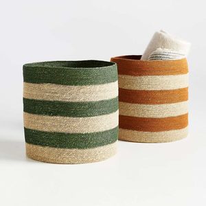 Natural Rattan and Jute Handmade <b>Large</b> Round Storage <b>Basket</b> Eco-Friendly Food Storage & Blanket Organizer for Modern Homes - Product Image 1