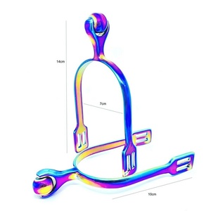 Mors de cheval en acier inoxydable, couleur arc-en-ciel, équipement d'équitation western, mors de cheval coloré en acier inoxydable - Product Image 3