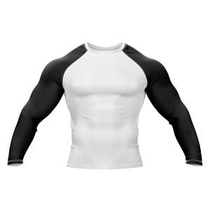 Trending Men's Rash Guards Sportswear Customized Logo Digital Print Solid Breathable Lightweight 160g Polyester/Nylon Rash Guard - Product Image 1