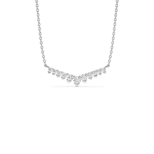 Collar de diamantes cultivados en laboratorio al por mayor, colgante delicado en forma de V, oro macizo de 14 quilates, elegante collar con colgante fino, regalo para ella - Product Image 5