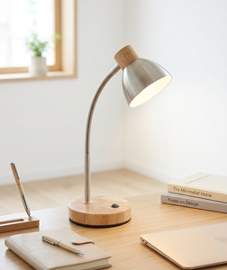Minimalist European Design Iron Base Small LED Bedside Desk Light with On/Off Switch Home Decor Made in Vietnam - Product Image 1