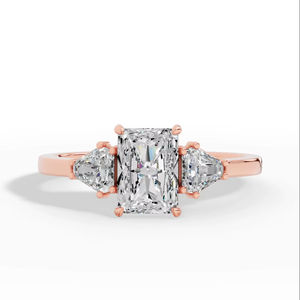 Half <b>Moon</b> Cut Lab Grown Diamond 925 silver Wholesale OEM Fine Jewelry Manufacturer Supplier High Demand Radiant Trio <b>Ring</b> - Product Image 4