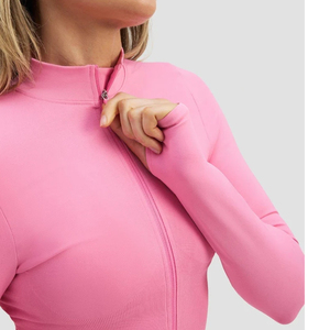 New Windproof <b>Long</b> <b>Sleeve</b> Women Sportswear Running Training Gym Athletic Workout Fitness Yoga Jacket - Product Image 2