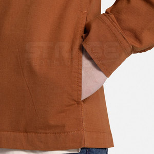 Soft 100% Cotton <b>Canvas</b> Winter <b>Jacket</b> Lightweight Breathable Eco-Friendly Front Logo Comfortable Outdoor Casual Wear - Product Image 6