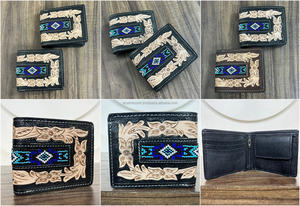 Cartera personalizada de estilo corto para hombre, cartera plegable de cuero con herramientas a mano personalizada, tarjetero de cuero genuino, carteras para hombre - Product Image 3