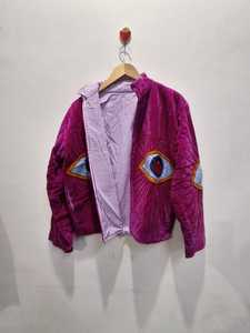 Evil Eye Ethnic Floral Eco-Friendly Velvet Vintage Suzani Embroidery Short <b>Jacket</b> <b>Hippie</b> Boho Party Wear Women Coat - Product Image 2