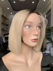 Perruque blonde dentelle frontale Cheveux vierges vietnamiens aspect naturel Prix d'usine - Product Image 2