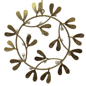 Magnifique couronne décorative en métal avec un design inspiré des feuilles et des fleurs pour la décoration intérieure et extérieure de la maison - Product Image 4