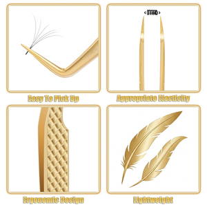 Precision Stainless Steel Gold Eyelash Tweezers Wholesale 7-Piece Set Volume & Classic Lash Extension Supplies Beauty <b>Tools</b> Kits - Product Image 4