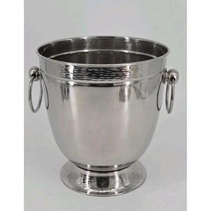 Cubo de hielo estilo pedestal de acero inoxidable pulido de alta calidad para enfriar cerveza, whisky y champán en la encimera. - Product Image 1