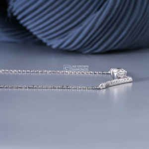 ROUND BRILLIANT CUT LAB GROWN DIAMOND PENDANT S925 STERLING <b>SILVER</b> WHITE METAL LUXURY 22 PIECE EF CLARITY <b>CHARM</b> GIFT FOR WOMEN - Product Image 5