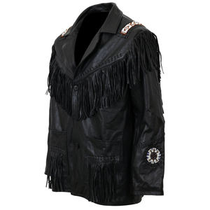 Western Style Cowboy's Suede <b>Leather</b> Coated Eco-Friendly Windproof Men's <b>Jackets</b> Customized Logo Print <b>Long</b> Sleeve - Product Image 2