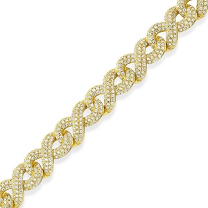 Pulsera de Oro Estilo Cubano para Hombre con Incrustaciones de Diamantes, Cadena Infinita, Joyería Hip Hop para Fiesta, Boda, Regalo - Product Image 1