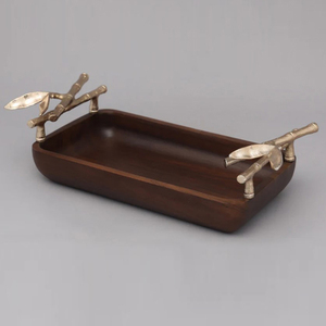 Bandeja de Servir de Mármol con Asas Metálicas, Elegante, Rectangular, para Servir Aperitivos, Accesorios de Cocina para Fiestas - Product Image 4