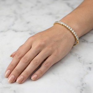 4.00CTW 18K Gold Lab Grown Vintage for Certified Prong Set Diamond <b>Bangle</b> <b>Bracelet</b> - Product Image 1