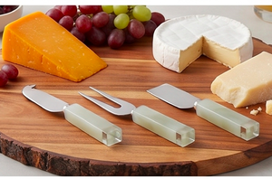Modern Stainless Steel <b>Cheese</b> <b>Knife</b> <b>Set</b> With Stone Handles Durable <b>Cheese</b> Tools For Serving Use And Cutting Various <b>Cheeses</b> - Product Image 6