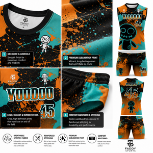 Ensemble de maillot et short de compression sans manches pour football américain 7v7, personnalisable par sublimation, vêtements de sport d'équipe - Product Image 3