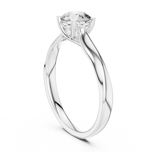 Twisty Round Cut Lab Grown Solitaire <b>Ring</b> <b>Set</b> in 18KT White Gold Certified for Party Wedding Daily Use Luxury Gifting for <b>Women</b> - Product Image 2