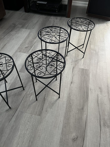 Support de plante en métal noir avec porte-plante rond pour la décoration intérieure et extérieure, jardin, balcon, terrasse - Product Image 6