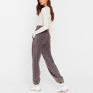 High Waist Casual Wear Acid Wash Sweat Pants Latest Design Acid Wash Ladies <b>Trouser</b> Plain Dyed Acid Wash Sweat Pants for <b>Women</b> - Product Image 2