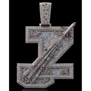 Pendentif Lettre Personnalisé en Argent Sterling 925 avec Sertissage de Diamant de Laboratoire de Qualité Supérieure - Product Image 1