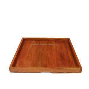 Regal Harmony bandeja de madera de lujo para servir elegante Acacia Mango & Sheesham bandejas de madera con asas Decoración de mesa de centro de Hotel en casa - Product Image 6