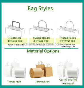 Custom Print paper <b>bag</b> custom made for Retail Shopping Gift Packaging Brown Kraft Flexo print Biodegradable Durable Handles - Product Image 2