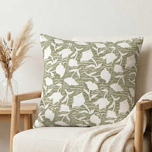 Funda de Cojín con Estampado Indio Azul, Diseño Botánico de Hojas, Cojín Decorativo, Decoración Costera para el Hogar - Product Image 5
