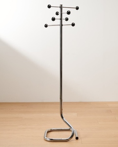 Modern design chrome <b>coat</b> <b>rack</b> standing metal clothes tree with tubular base minimalist entryway hat <b>stand</b> customized options - Product Image 3